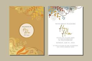 beautiful flowers wedding invitation card vector