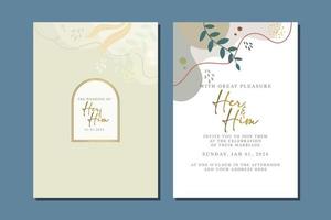 beautiful flowers wedding invitation card vector