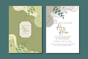 beautiful flowers wedding invitation card vector