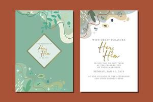 beautiful flowers wedding invitation card vector