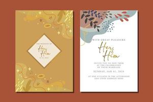 beautiful flowers wedding invitation card vector