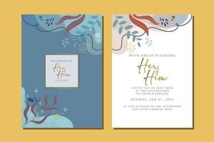 beautiful flowers wedding invitation card vector