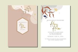 beautiful flowers wedding invitation card vector