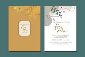 beautiful flowers wedding invitation card vector