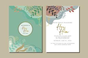 beautiful flowers wedding invitation card vector