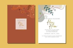 beautiful flowers wedding invitation card vector