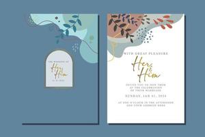 beautiful flowers wedding invitation card vector