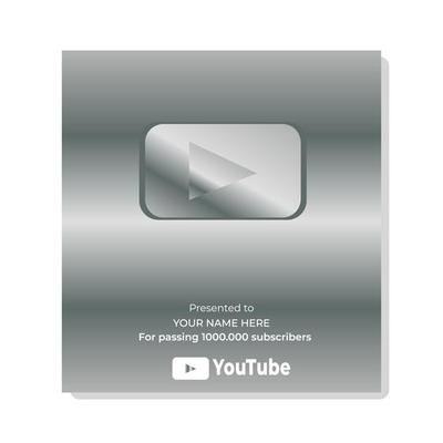 Silver Youtuber Subscriber Play Button Illustrator. can be used for social media, youtube, websites, business and printing