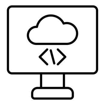 estilo de icono de codificación en la nube vector