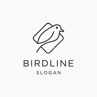 Bird Logo design with Line Art On White Backround vector