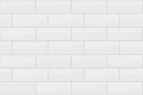 Ceramic tile wall or floor decoration, white mosaic brick seamless pattern for background. Vector illustration
