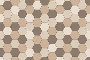 Ceramic tile hexagonal wall or floor decoration, beige mosaic brick seamless pattern for background. Vector illustration