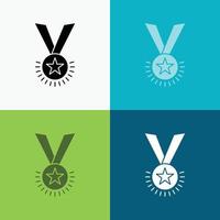 Award. honor. medal. rank. reputation. ribbon Icon Over Various Background. glyph style design. designed for web and app. Eps 10 vector illustration