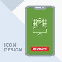 Satellite. broadcast. broadcasting. communication. telecommunication Line Icon in Mobile for Download Page vector