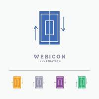 sync. synchronization. data. phone. smartphone 5 Color Glyph Web Icon Template isolated on white. Vector illustration