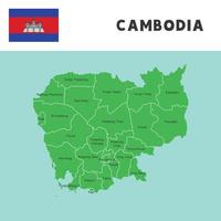 nombre de la provincia en camboya mapa y vector de bandera