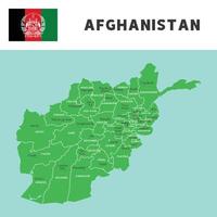 province name in Afghanistan map and flag vector