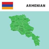 province name in Armenian map and flag vector