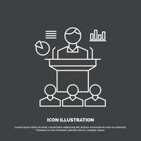 Business. conference. convention. presentation. seminar Icon. Line vector symbol for UI and UX. website or mobile application