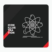 Red and Black Creative presentation Background for Analysis. data. information. research. science Line Icon vector