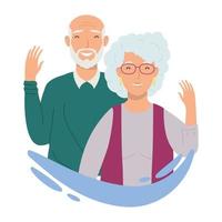 old lovers couple vector