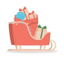 christmas gifts in carriage vector