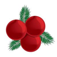 bolas rojas de navidad vector