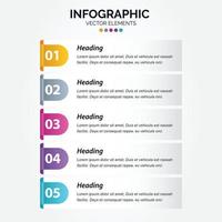 Presentation business Vertical Infographic template with 5 options vector