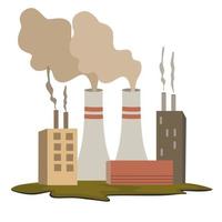 Factory. Pollution of the planet. Production, extraction of oil and minerals. Toxic waste. Environmental disaster. Flat vector illustration isolated on white background