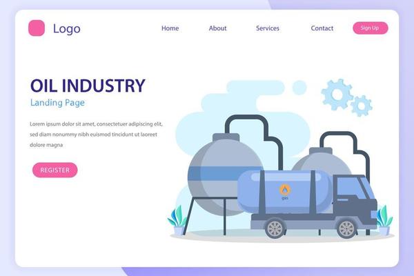Oil industry and petroleum industry flat style vector