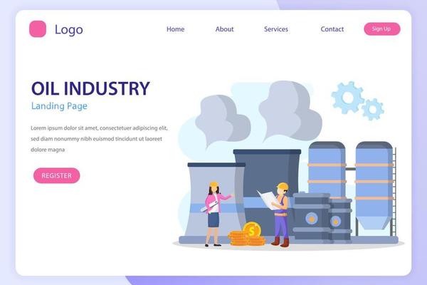 Oil industry and petroleum industry flat style vector