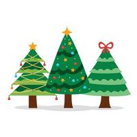 three christmas trees vector