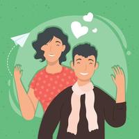 young lovers couple vector