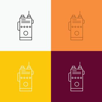 walkie. talkie. communication. radio. camping Icon Over Various Background. Line style design. designed for web and app. Eps 10 vector illustration