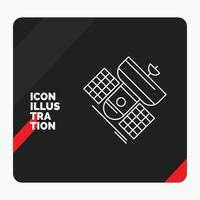 Red and Black Creative presentation Background for Broadcast. broadcasting. communication. satellite. telecommunication Line Icon vector