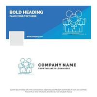 Blue Business Logo Template for Team. teamwork. Business. Meeting. group. Facebook Timeline Banner Design. vector web banner background illustration