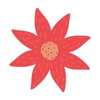 red flower christmas decoration vector