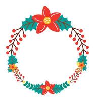 christmas floral crown vector