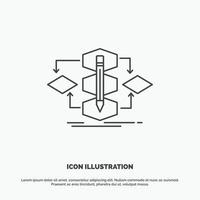 Algorithm. design. method. model. process Icon. Line vector gray symbol for UI and UX. website or mobile application