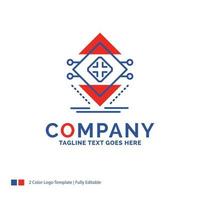 Company Name Logo Design For Computing. data. infrastructure. science. structure. Blue and red Brand Name Design with place for Tagline. Abstract Creative Logo template for Small and Large Business. vector