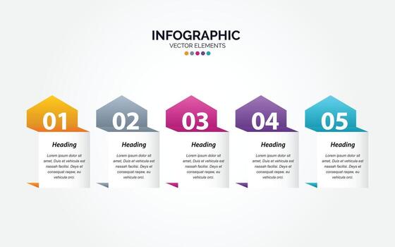 Presentation business Horizontal Infographic template with 5 options vector