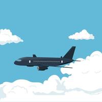 Airplane vector illustration, travel logo design. Passenger plane icon.