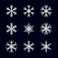 Vector set of different snowflakes