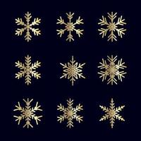 Vector set of different snowflakes