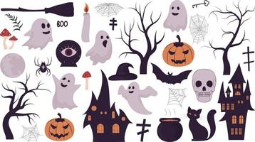 gran conjunto de halloween vector