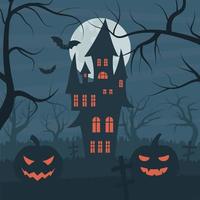 paisaje oscuro de halloween vector