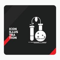 Red and Black Creative presentation Background for Testing. Chemistry. flask. lab. science Glyph Icon vector