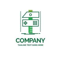 Build. craft. develop. developer. game Flat Business Logo template. Creative Green Brand Name Design. vector