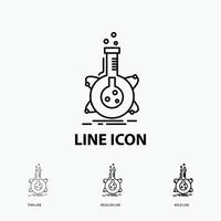 research. laboratory. flask. tube. development Icon in Thin. Regular and Bold Line Style. Vector illustration