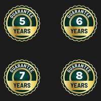 set of guarantee badges and labels vector